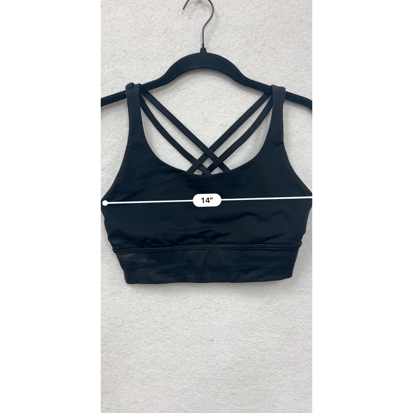 Lululemon Size 6 Womens Black Cross Back Sports Bra #8175