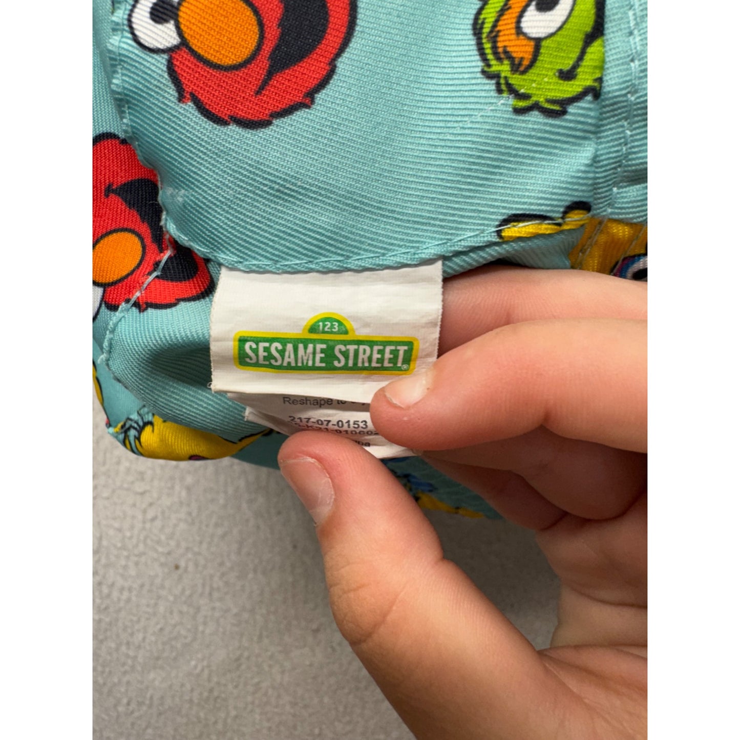 Sesame Street Amazing Reversible Kids Bucket Hat Aqua & Character Cotton #9857