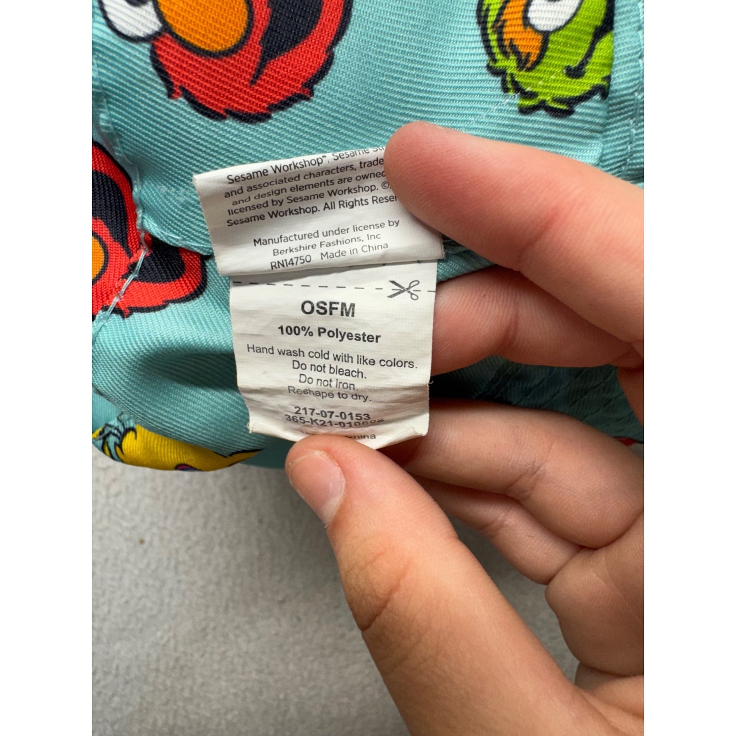 Sesame Street Amazing Reversible Kids Bucket Hat Aqua & Character Cotton #9857