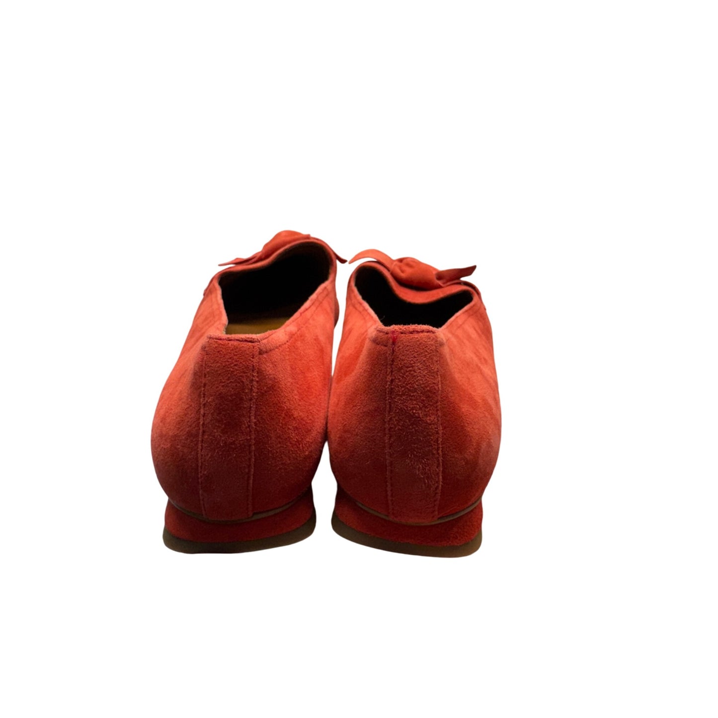 Franco Sarto Red Suede Bow Pointed Toe Loafers Flat Shoes Size 7.5 #9403