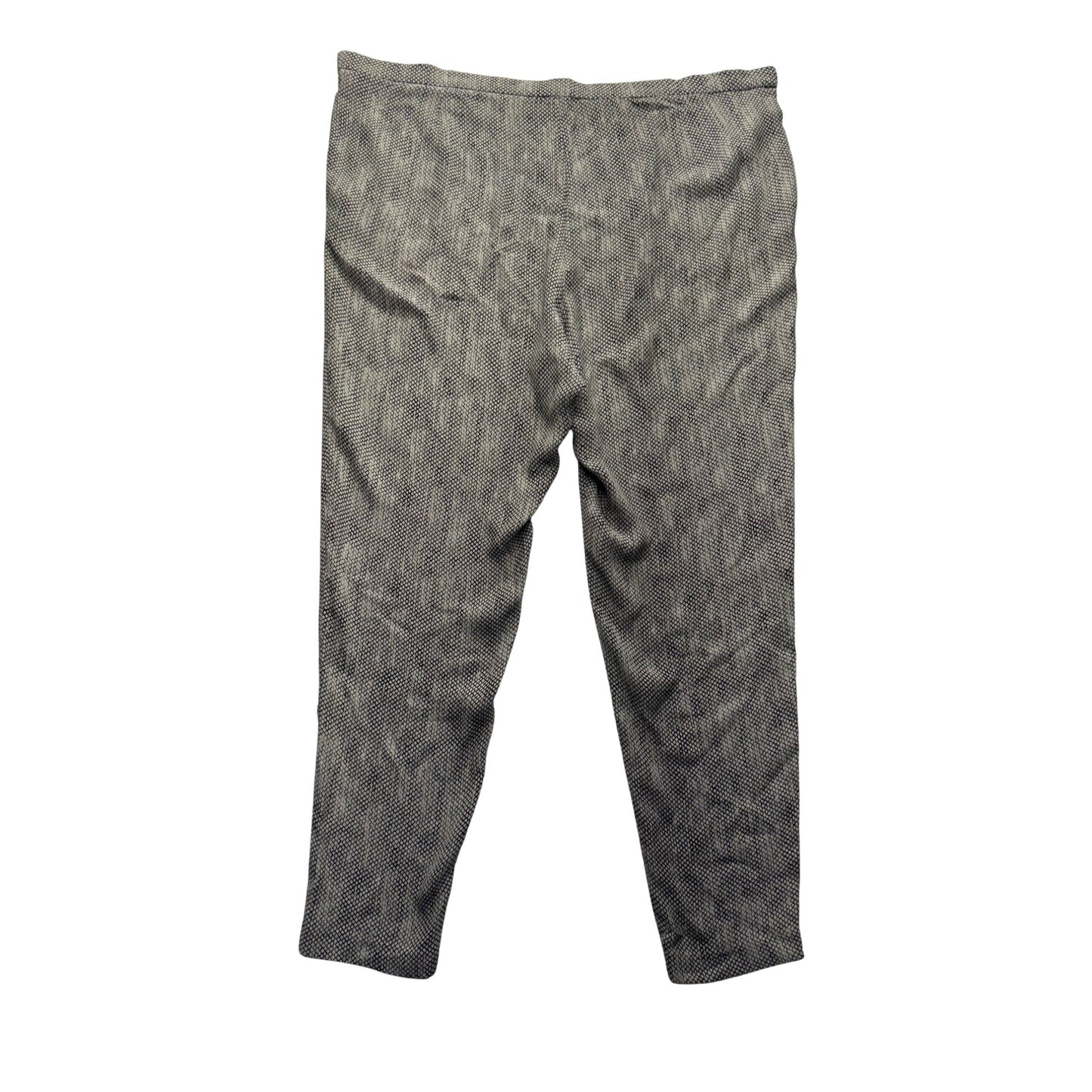 Eileen Fisher Black & Gray Silk Cropped Pants Large L Textured Pattern #9281