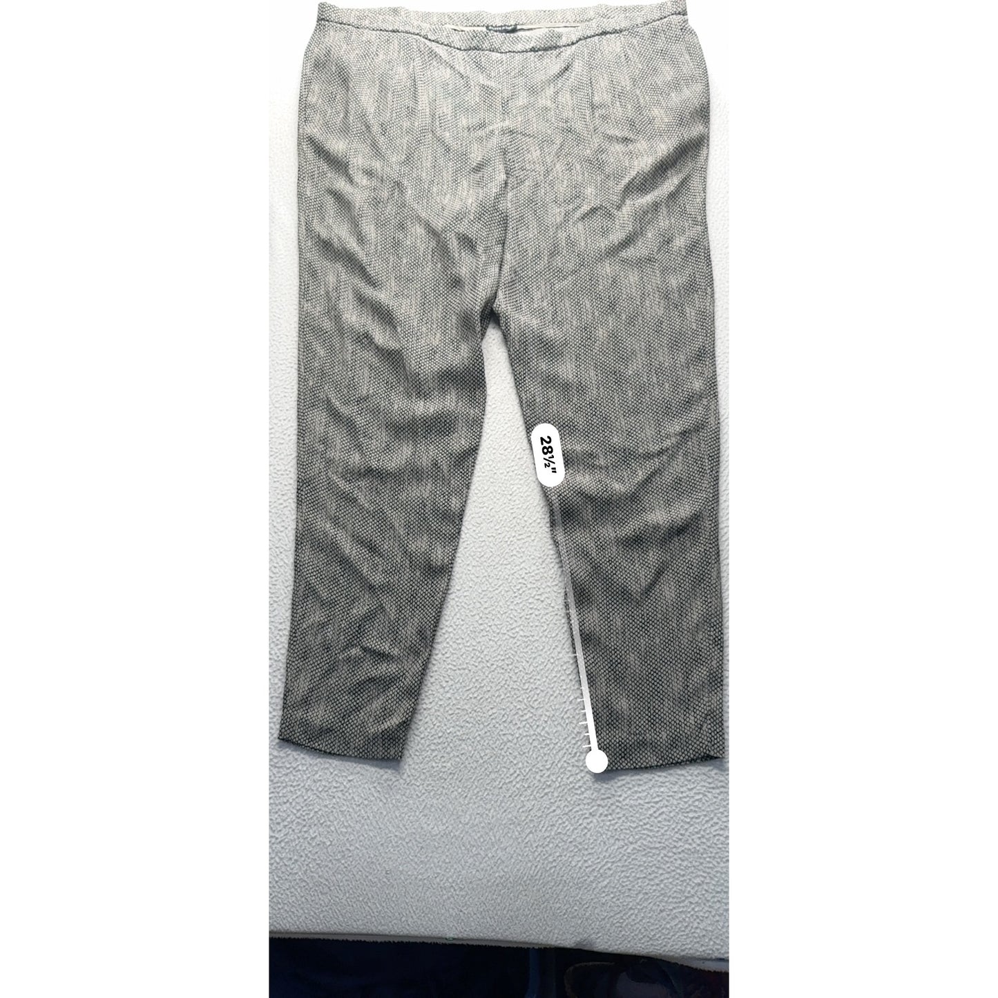 Eileen Fisher Black & Gray Silk Cropped Pants Large L Textured Pattern #9281