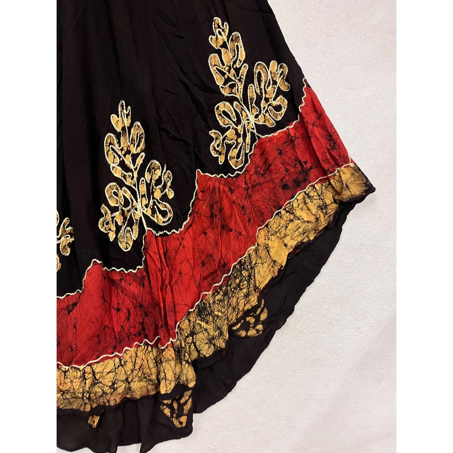 Sleeveless Black & Red Embroidered Dress #412A