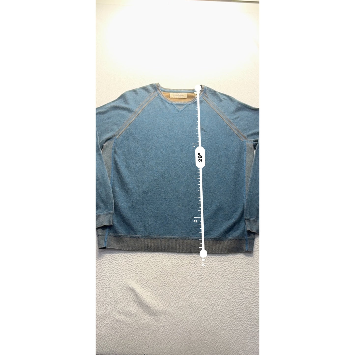 Tommy Bahama Mens Blue Cotton Crewneck Sweater Large #7877