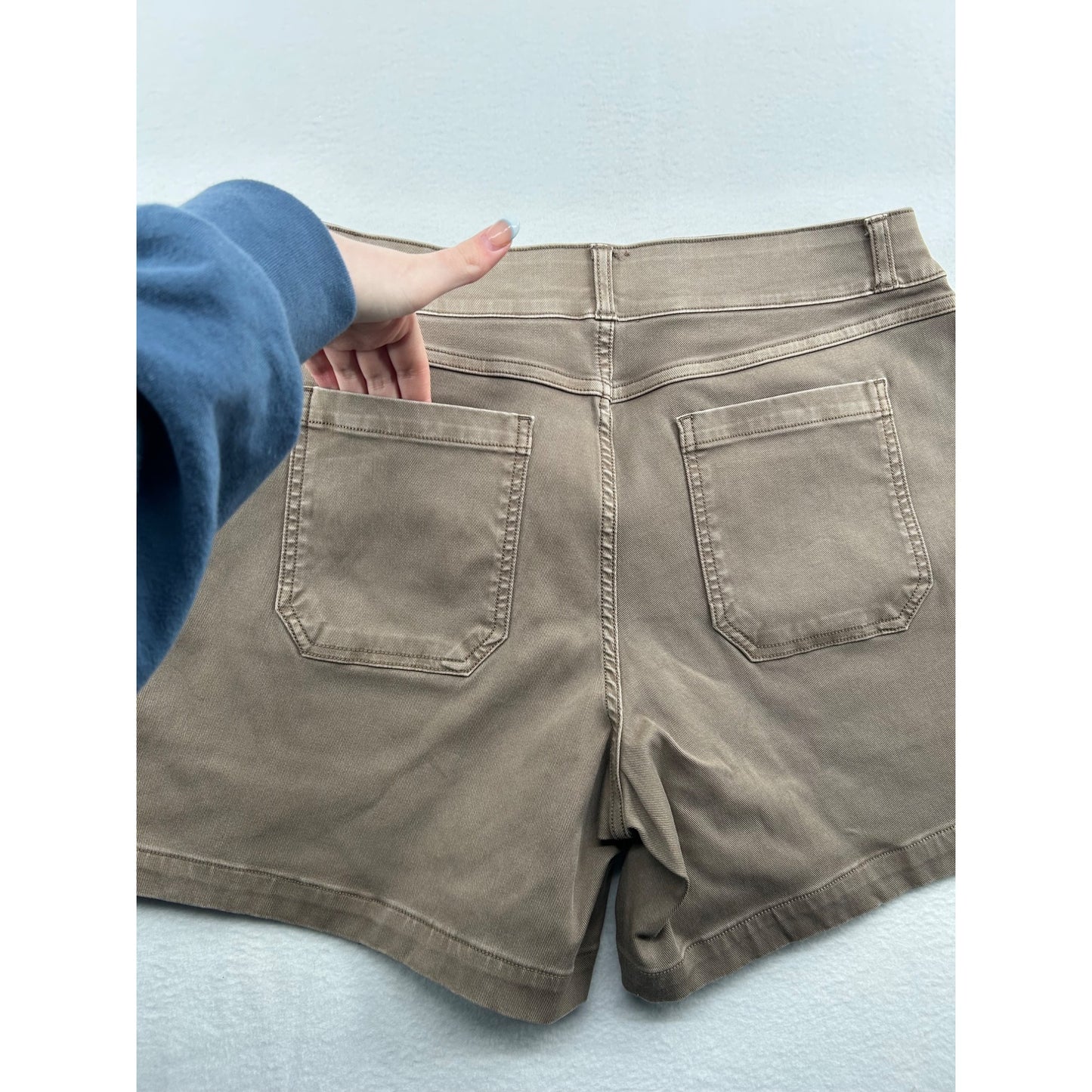 Spanx Womens  Stretch Cotton Casual Shorts With Pockets #6474