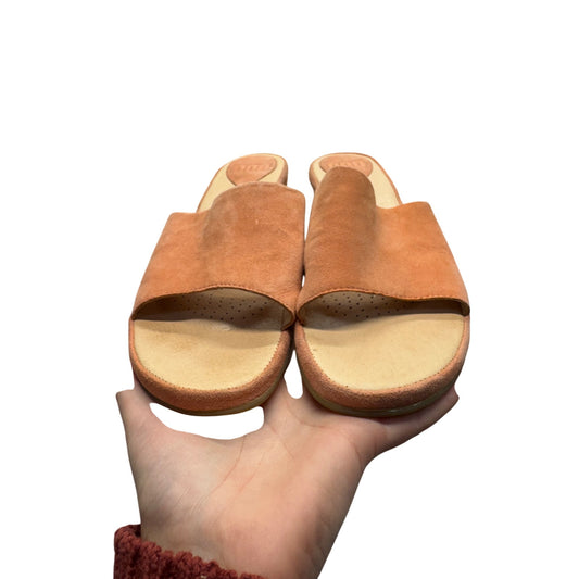 Ono Suede Block Heel Slide Sandals Size 6 Terracotta #343B