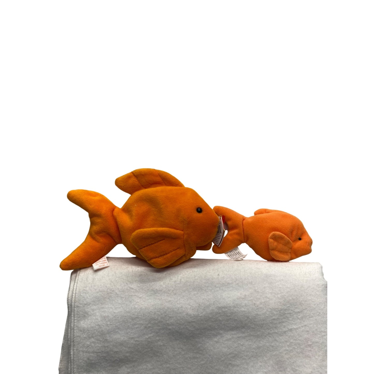 Ty Beanie Babies Original Goldie Fish & Mini Goldie Plush Set #7390