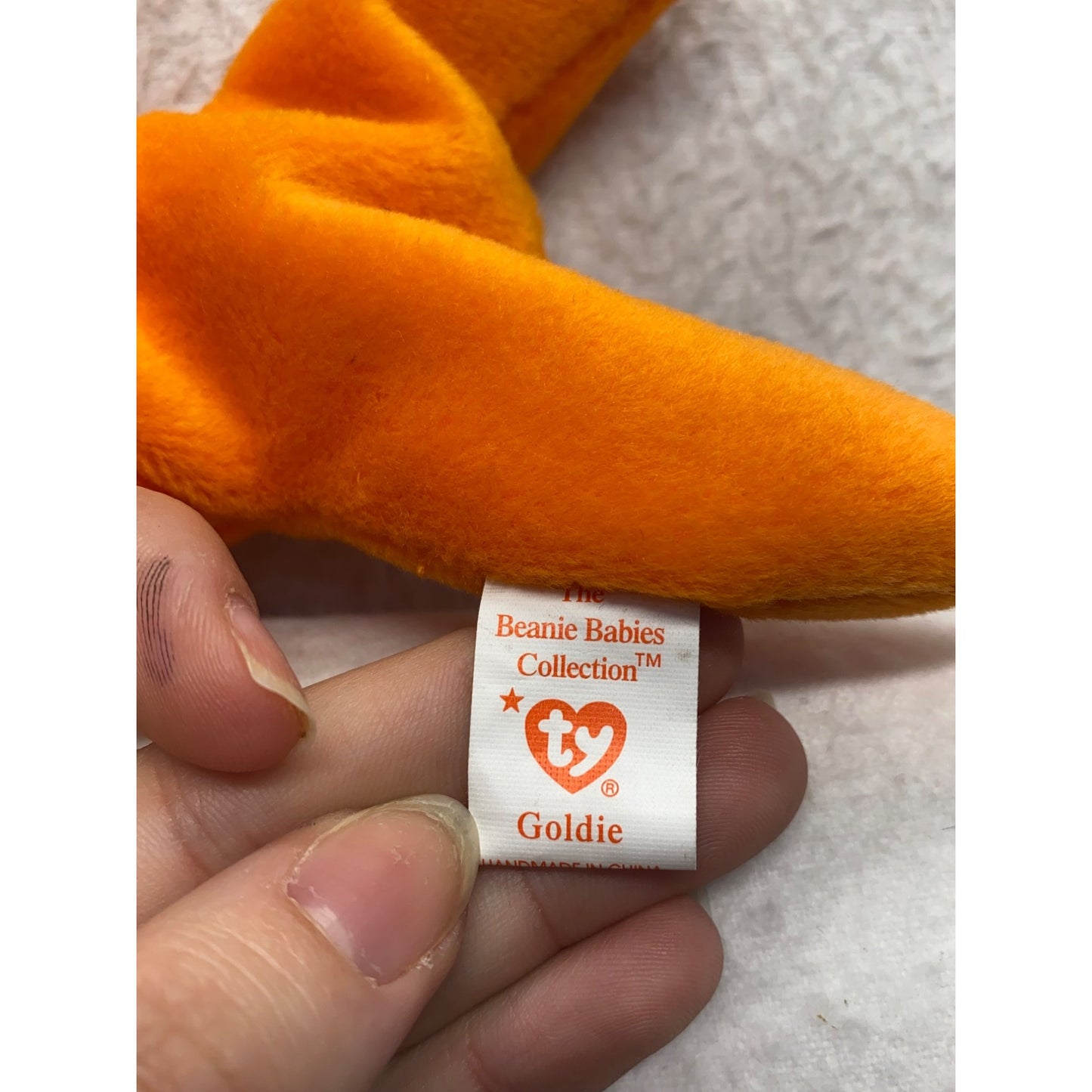 Ty Beanie Babies Original Goldie Fish & Mini Goldie Plush Set #7390