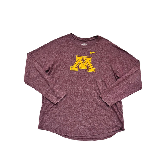 Nike Minnesota Golden Gophers Maroon Long Sleeve Tee XXL #879A