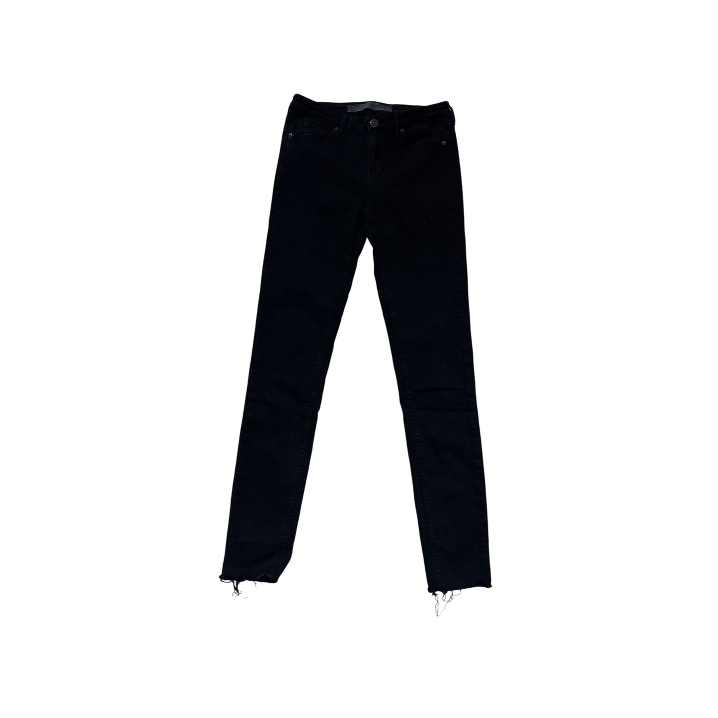 Black High-Waisted Skinny Jeans With Raw Hem Size 26 By Brandy Melville #161A