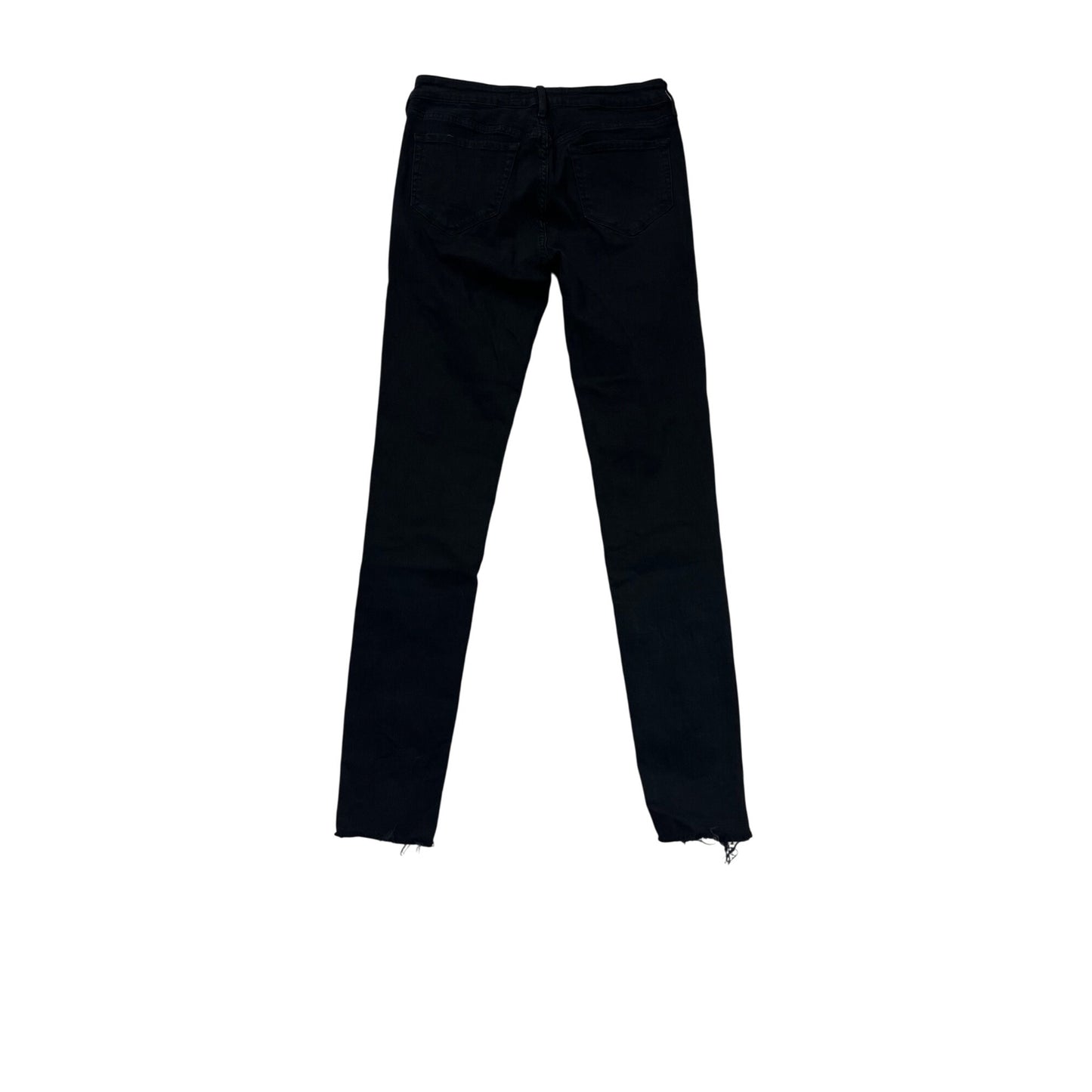 Black High-Waisted Skinny Jeans With Raw Hem Size 26 By Brandy Melville #161A