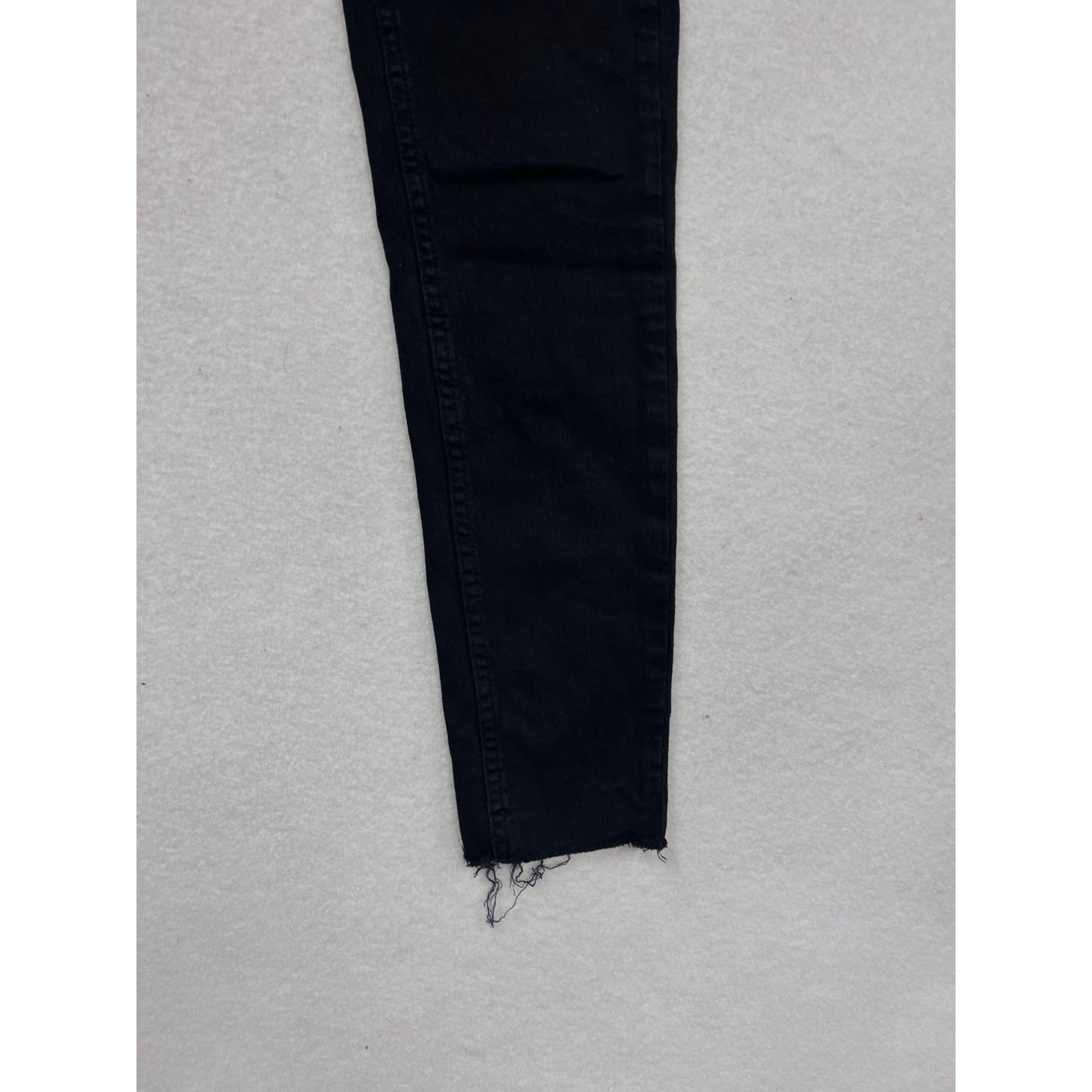 Black High-Waisted Skinny Jeans With Raw Hem Size 26 By Brandy Melville #161A