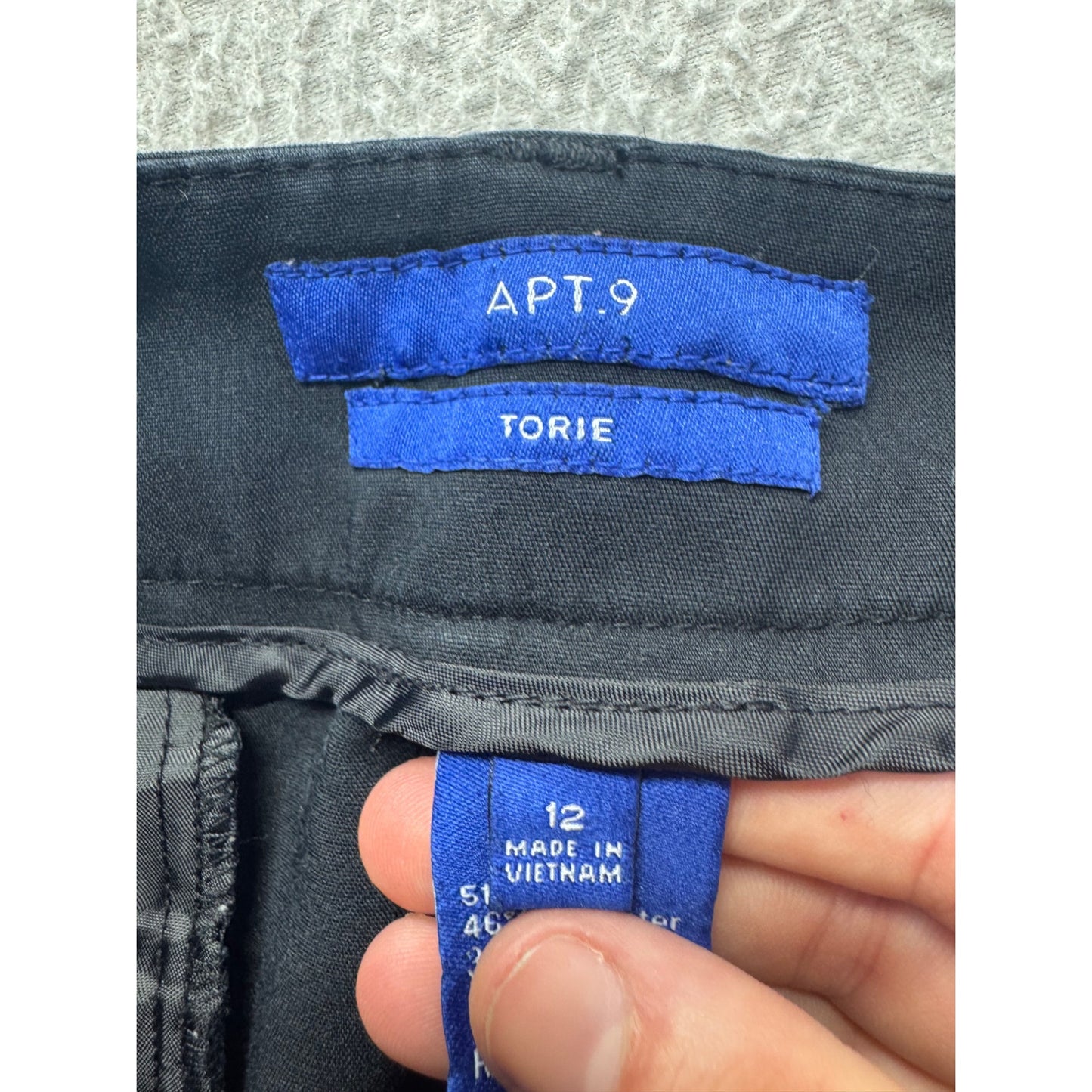 Apt. 9 Torie Black Straight-Leg Pants Size 12 Cotton-Blend 449B