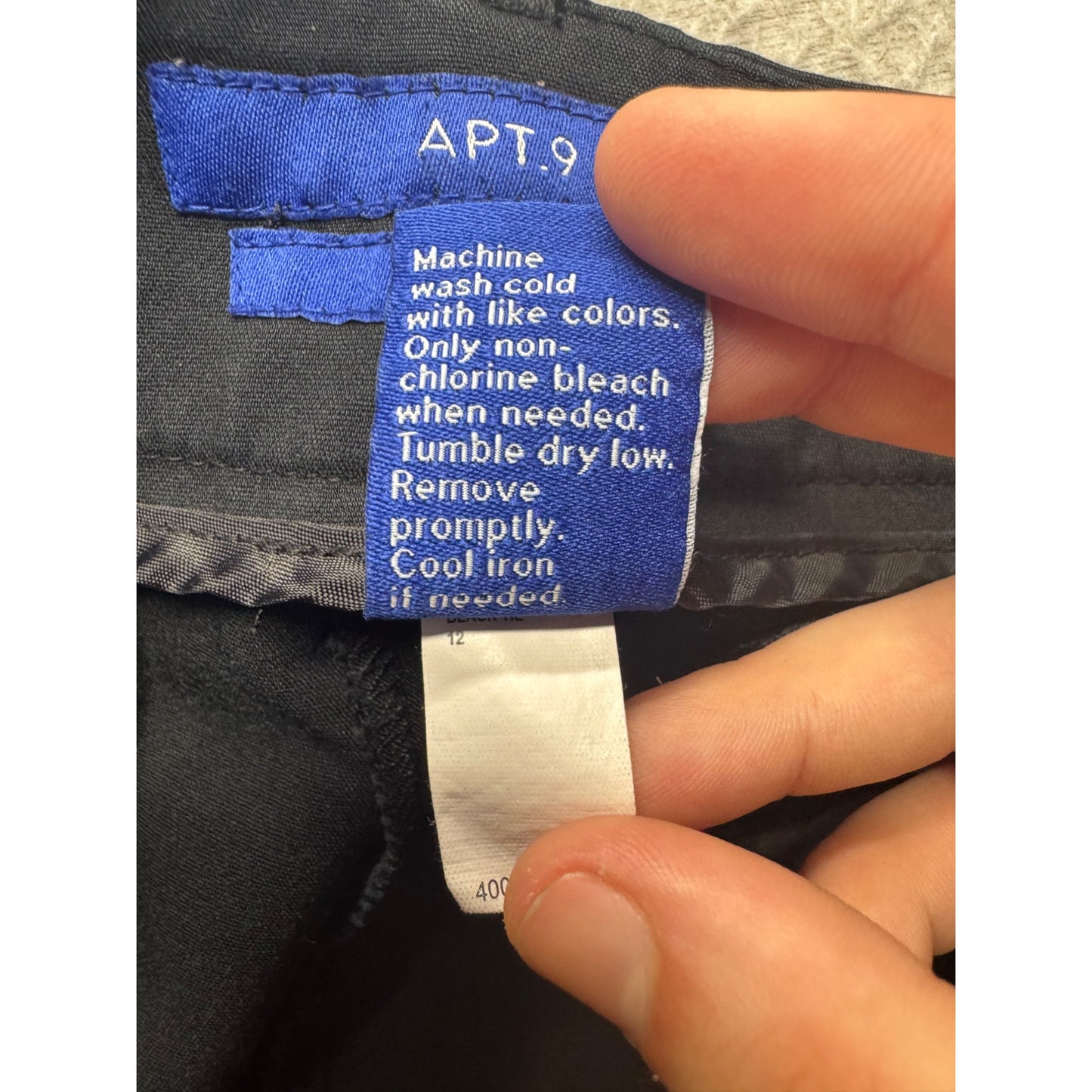 Apt. 9 Torie Black Straight-Leg Pants Size 12 Cotton-Blend 449B