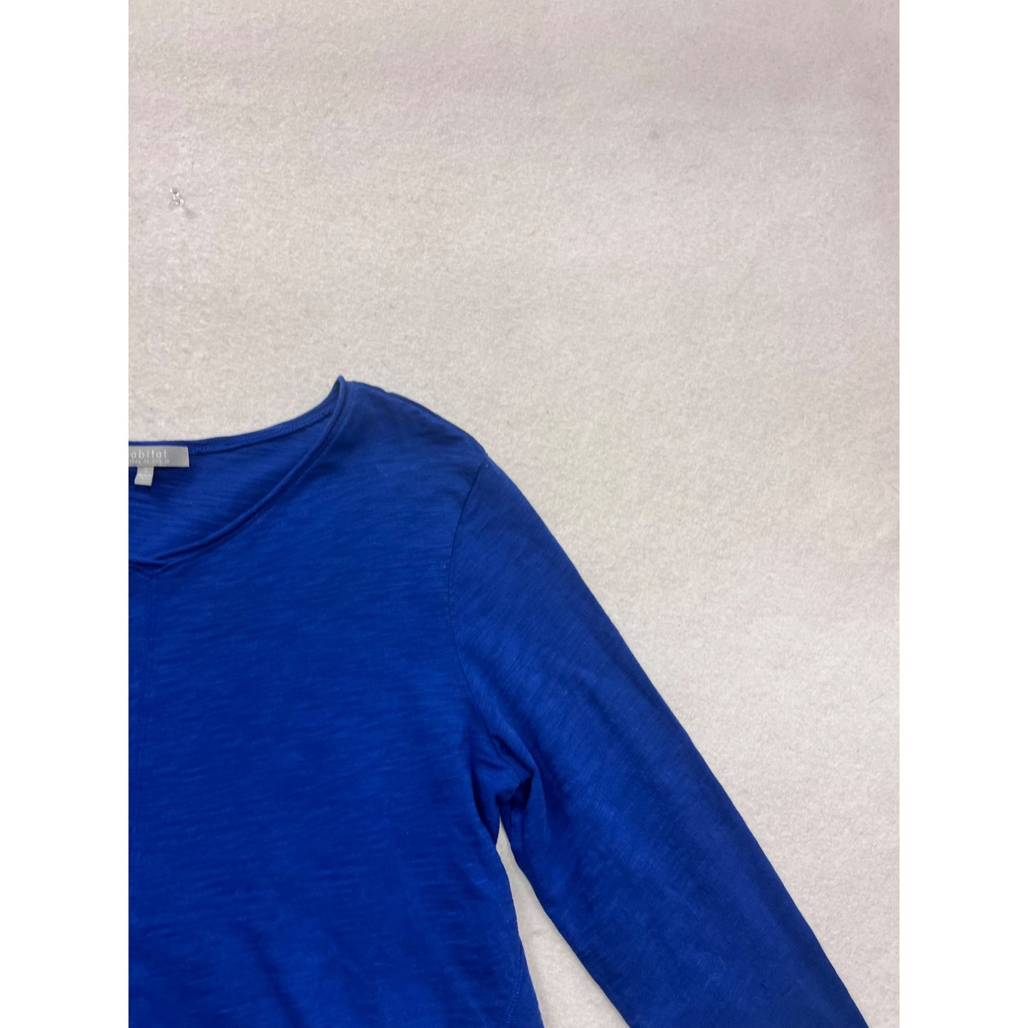 Habitat Womens V-Neck Long Sleeve Blue Top S #378A