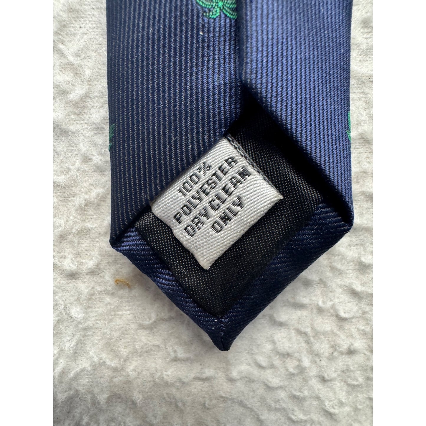 Sprezza Navy Blue Tie With Green Palm Tree Embroidery #9111