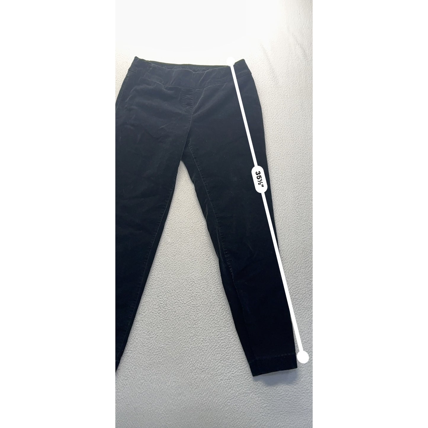 Slim-Sation Black Corduroy Pants Size 10 Stretch Cotton Elastic Waist #9273