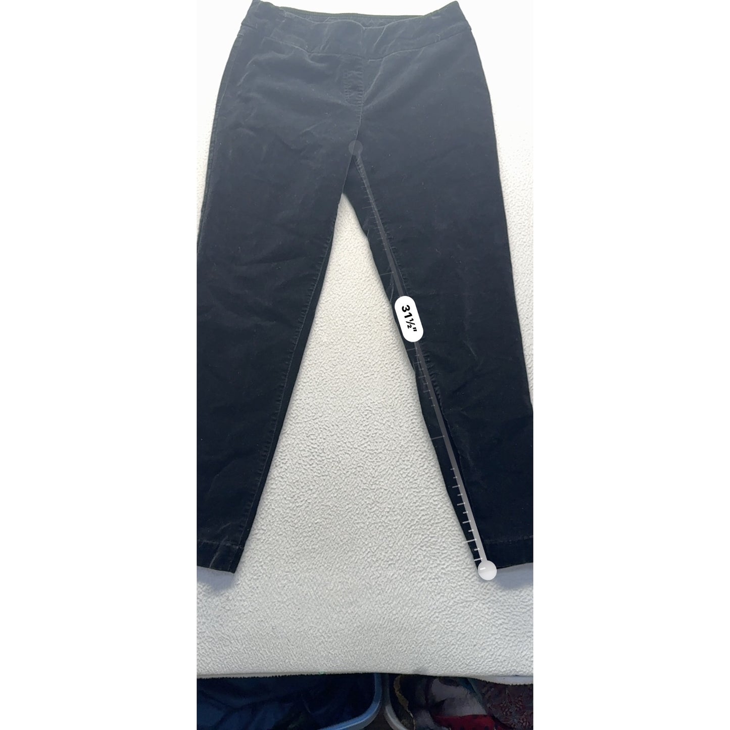 Slim-Sation Black Corduroy Pants Size 10 Stretch Cotton Elastic Waist #9273