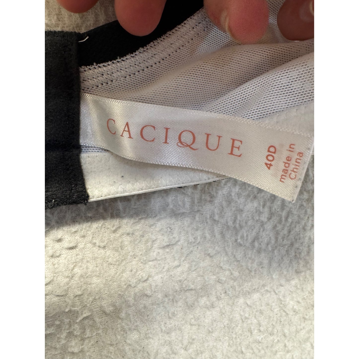 Cacique 40D Black & White Lace Boost Plunge Bra With Bow Accent #9600