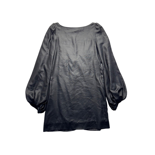 Elizabeth & James Black Long Sleeve Dress V-Neck Back Zip Closure #9036
