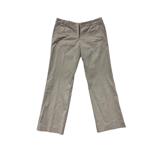 Hugo Boss Womens Beige Cotton-Blend Trousers Size 10 #8984