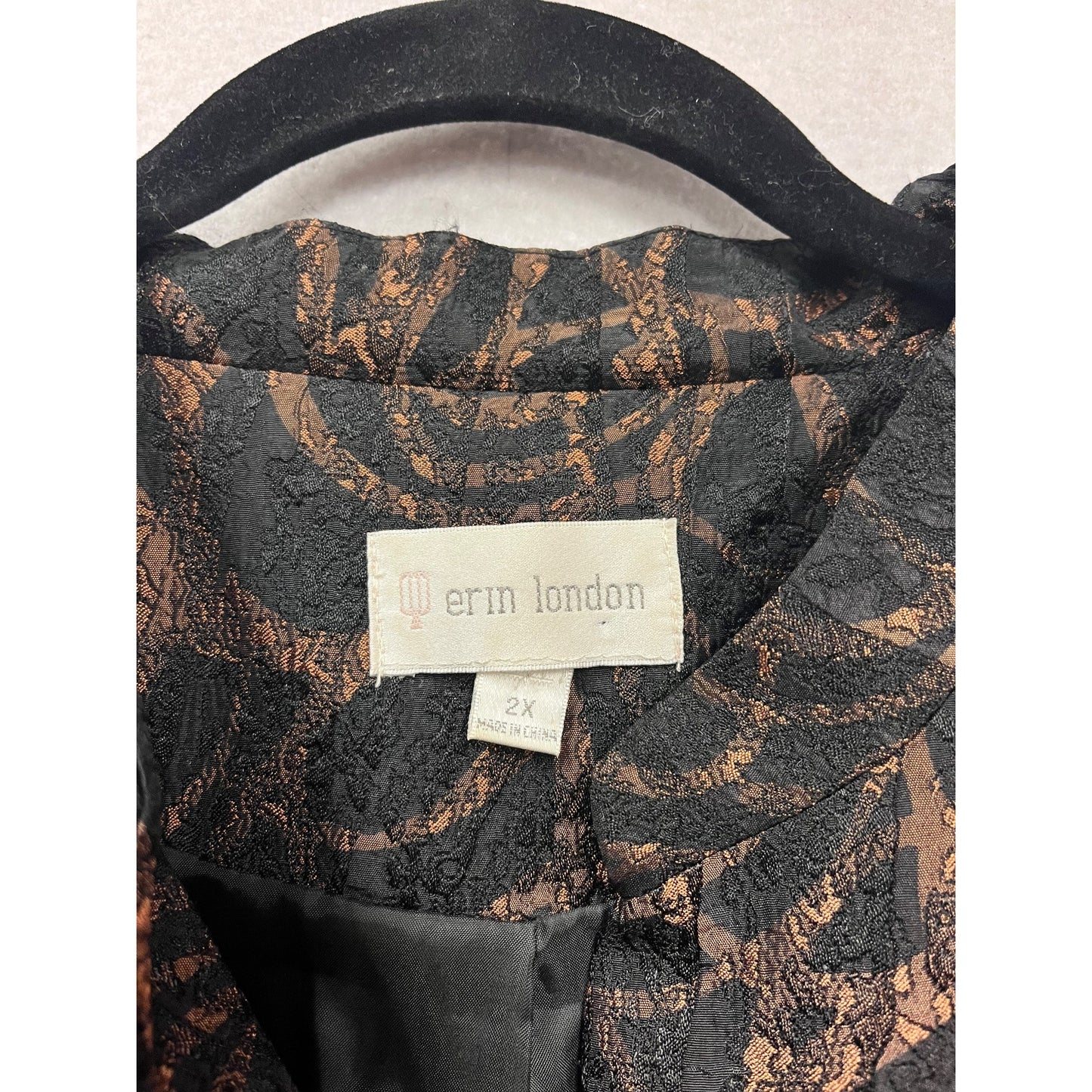 Wern London 2X Black & Copper Textured Open Jacket #967A