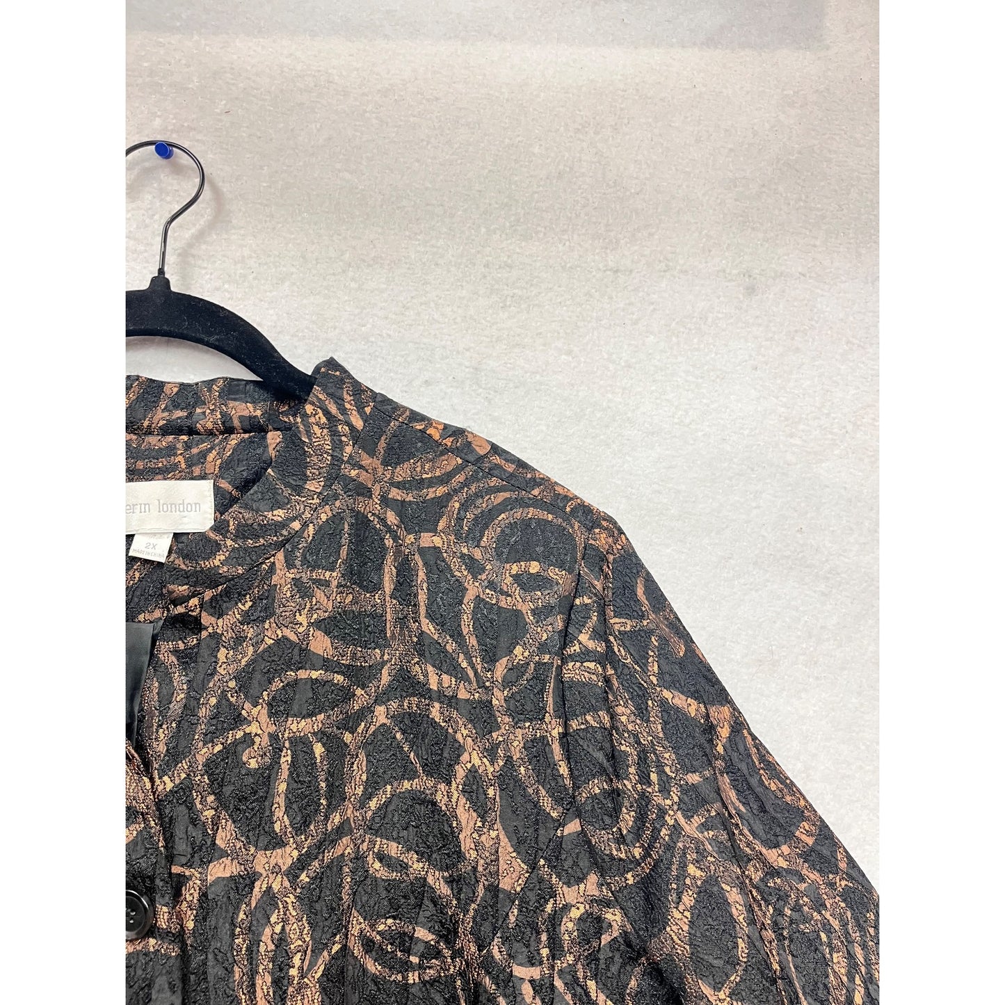 Wern London 2X Black & Copper Textured Open Jacket #967A