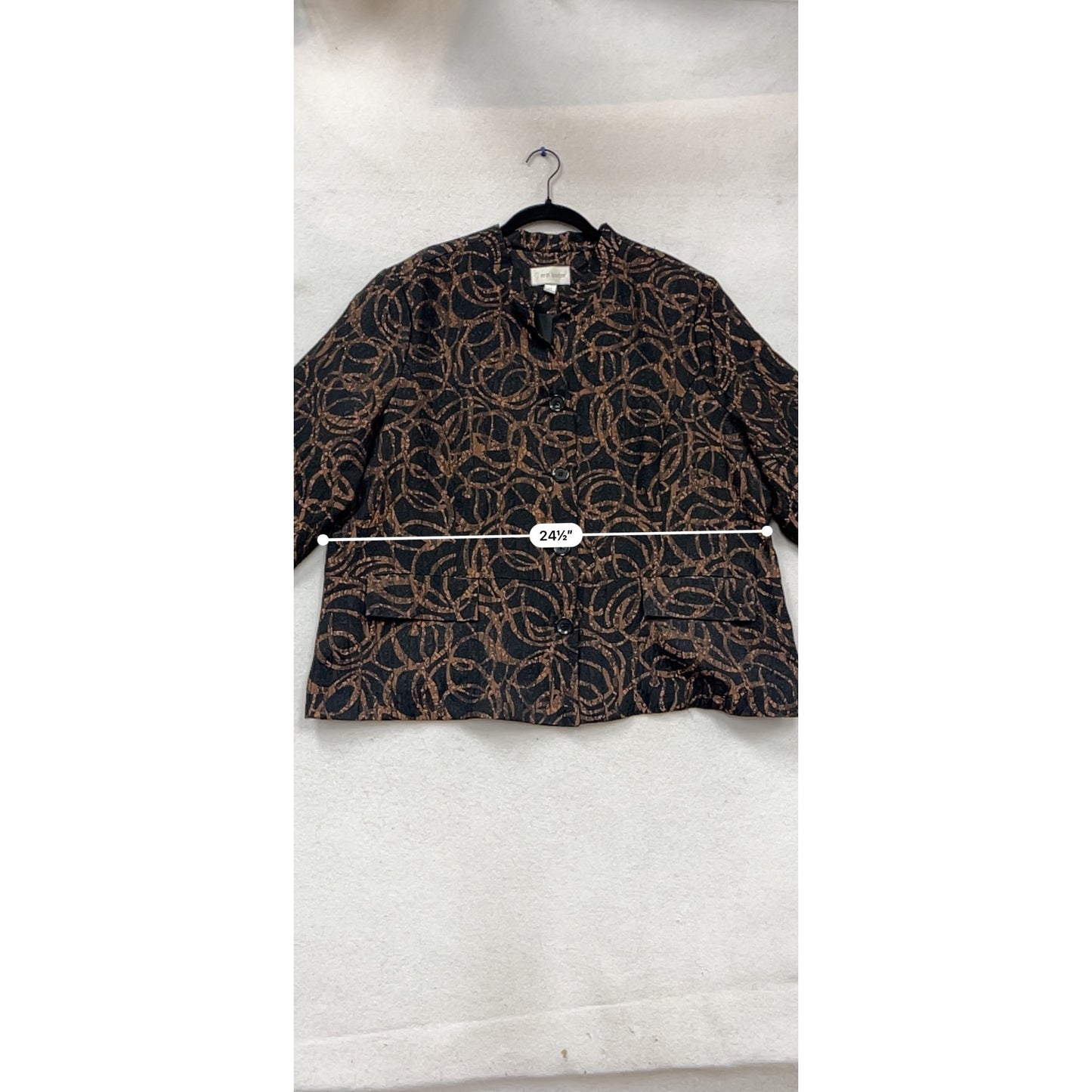 Wern London 2X Black & Copper Textured Open Jacket #967A