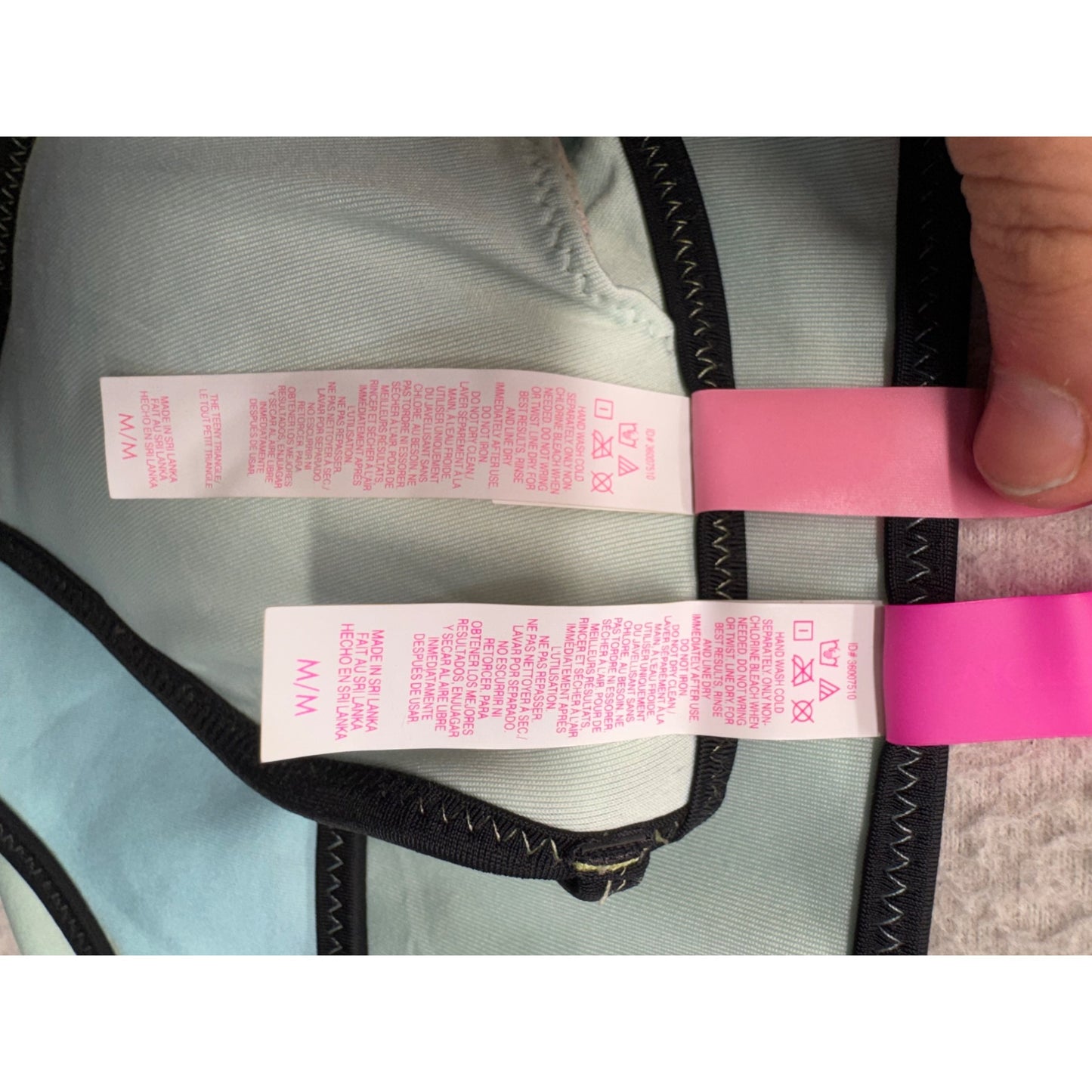 Victorias Secret Bikini Set Triangle Top & Bottom Yellow & Blue M #9987