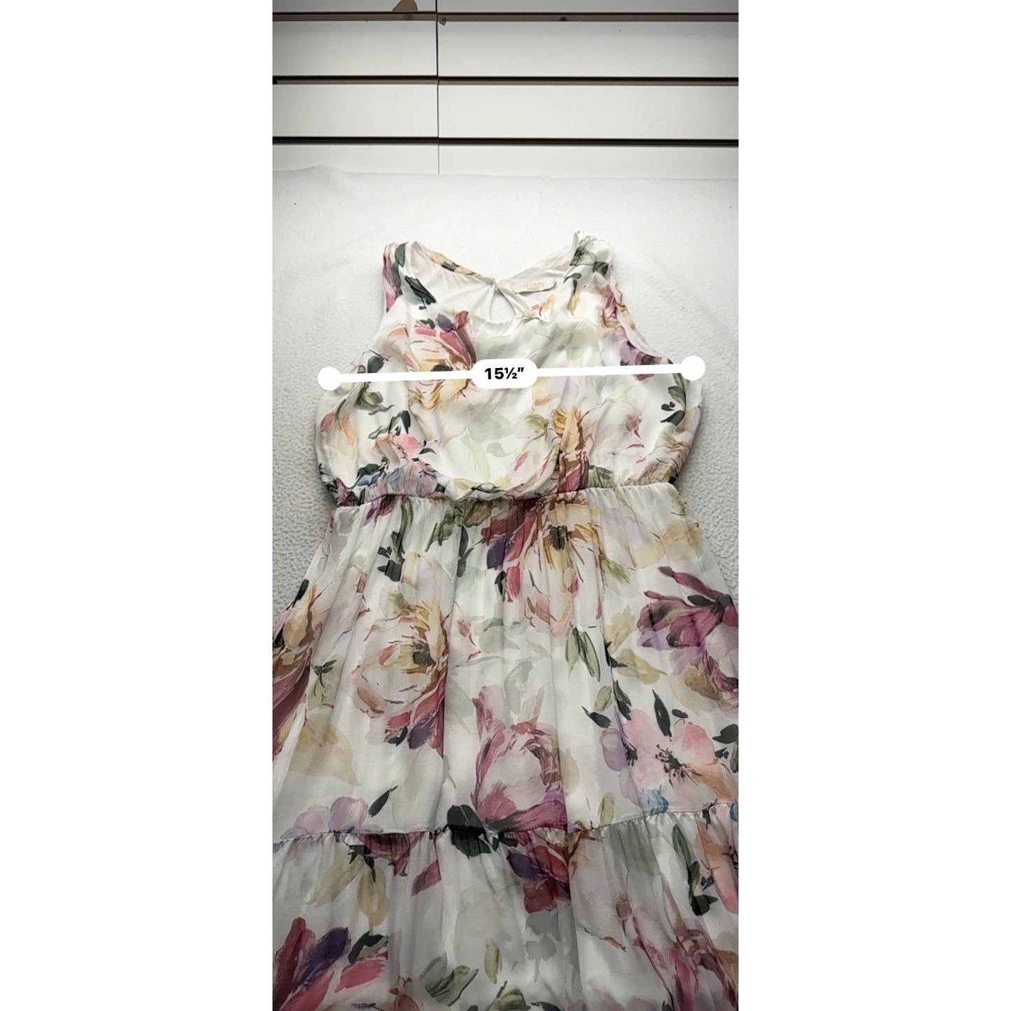Lara Guidotti Floral Maxi Dress Tiered Ruffle Hem Viscose & Silk Blend #9316