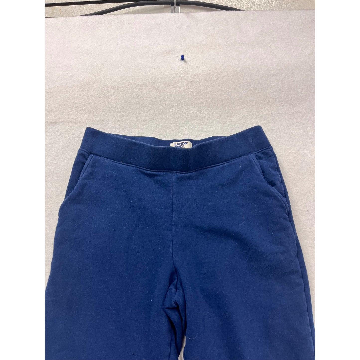 Lands End Navy Blue Serious Sweats Slim Fit Comfortable Jogger Pants S 6-8 #633A