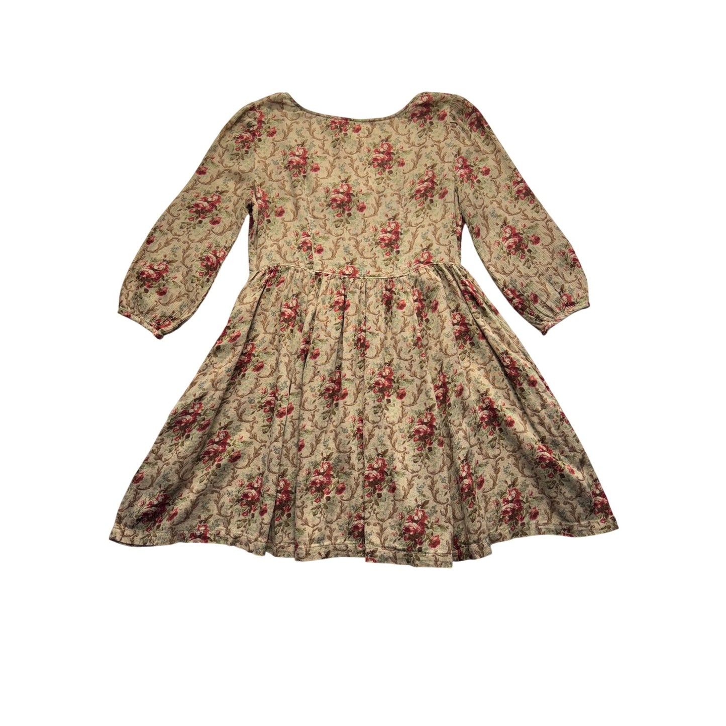 Denim & Supply Ralph Lauren Floral Boho Dress XS Beige & Red #9996