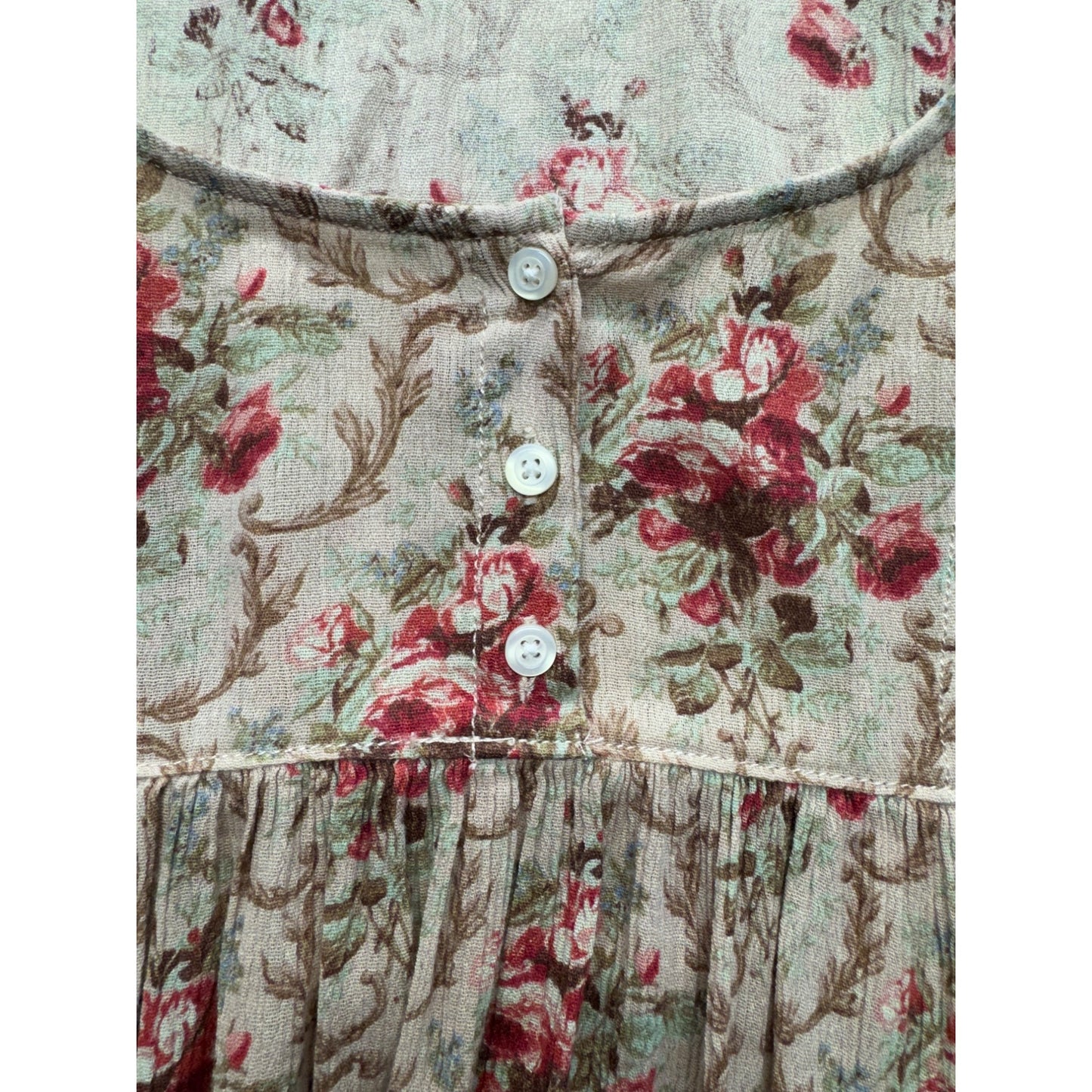 Denim & Supply Ralph Lauren Floral Boho Dress XS Beige & Red #9996