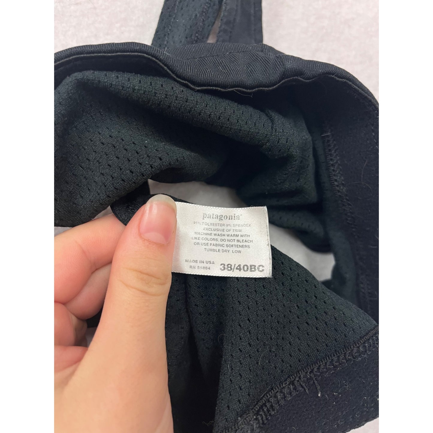 Patagonia Womens Black Sports Bra 38/40 B/C #25A