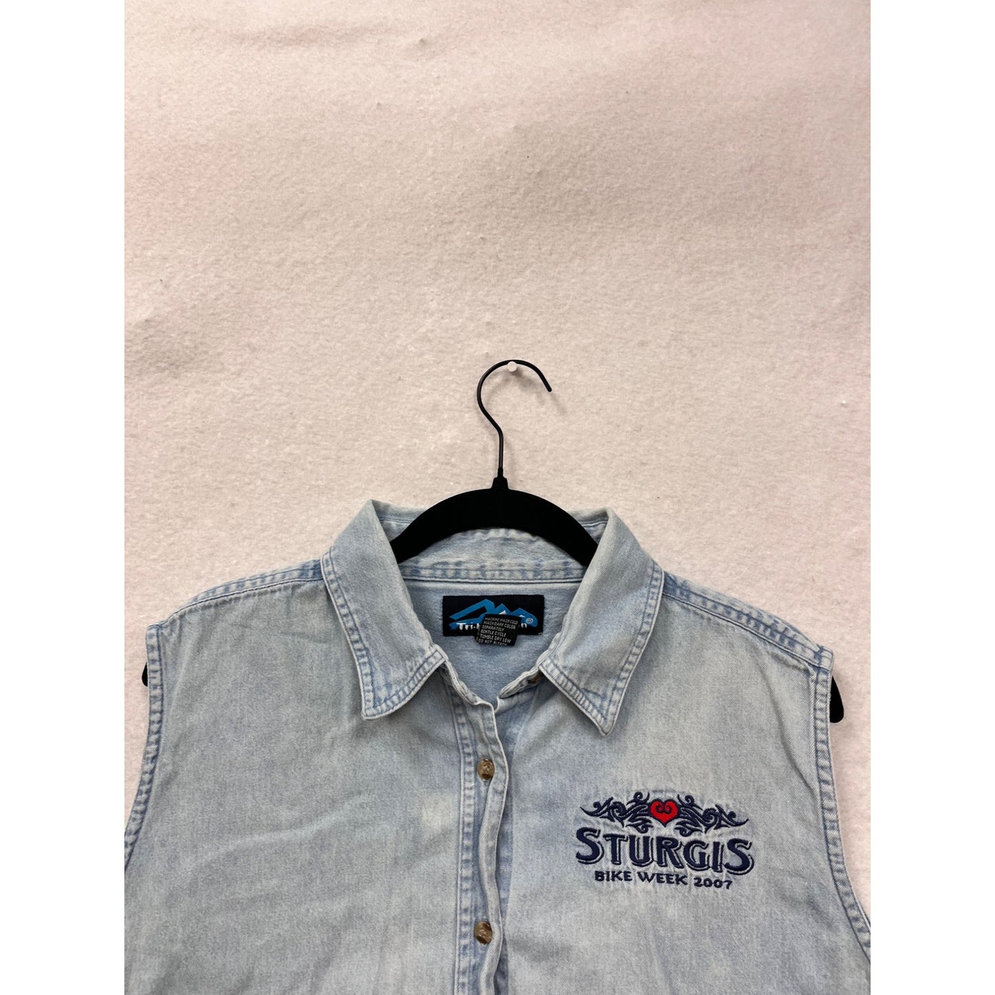 2XL Sturgis 2007 Bike Week Sleeveless Denim Shirt #8658