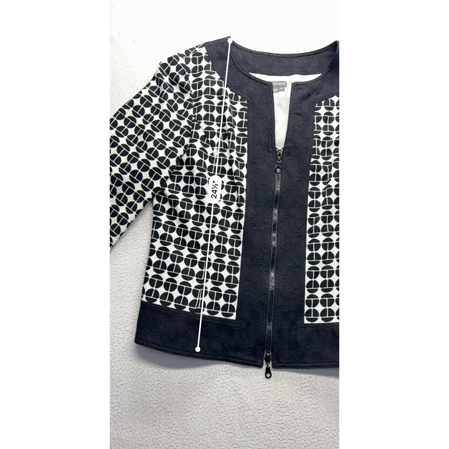 Anthracite Womens Black & White Geometric Print Blazer #7720