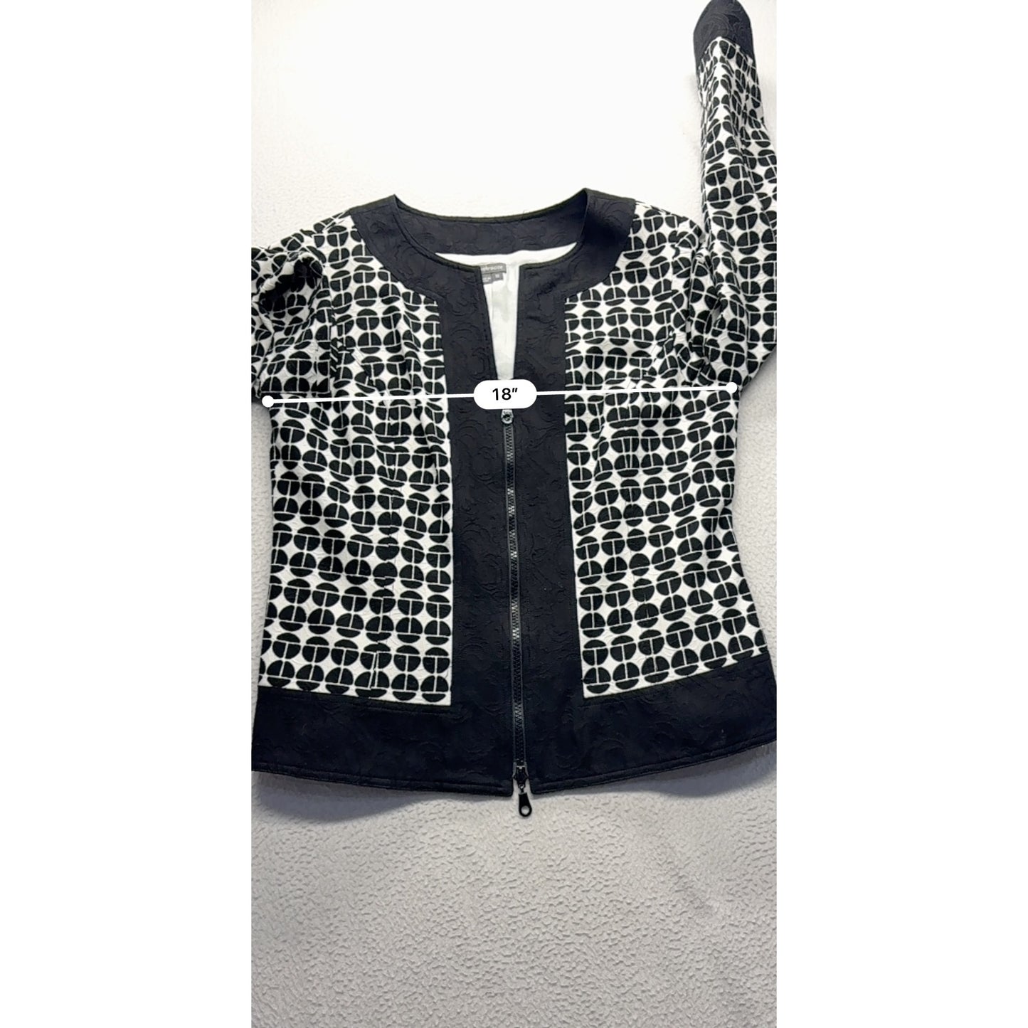 Anthracite Womens Black & White Geometric Print Blazer #7720