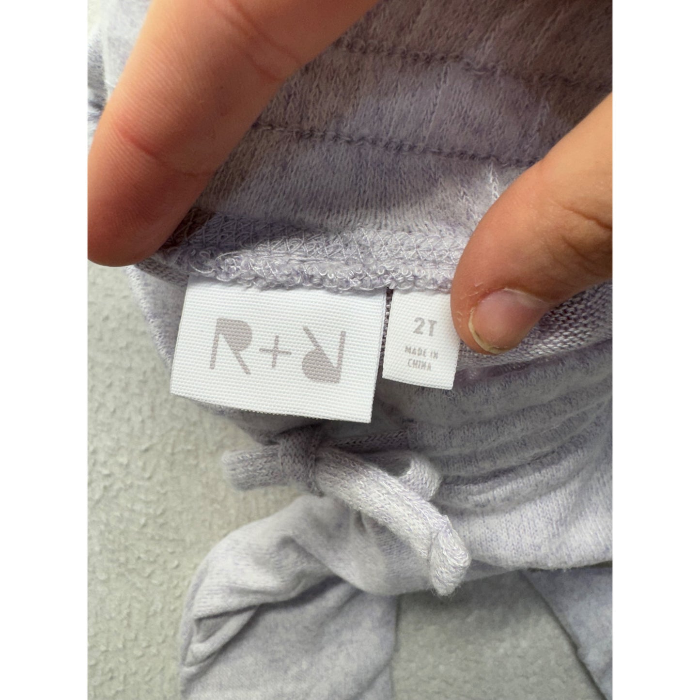 R+R Toddler Heather Gray Jogger Pants With Drawstring Waist 2T #9199