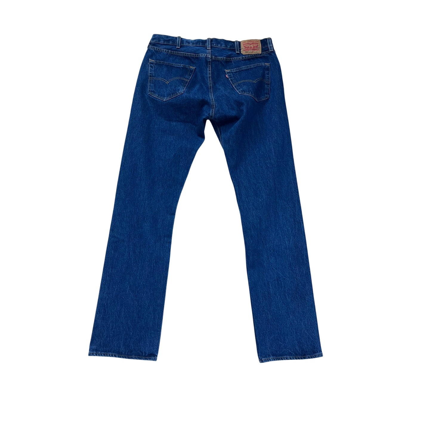 Levis 501 Straight Leg Button-Fly Jeans 37x35 Blue Denim #8433