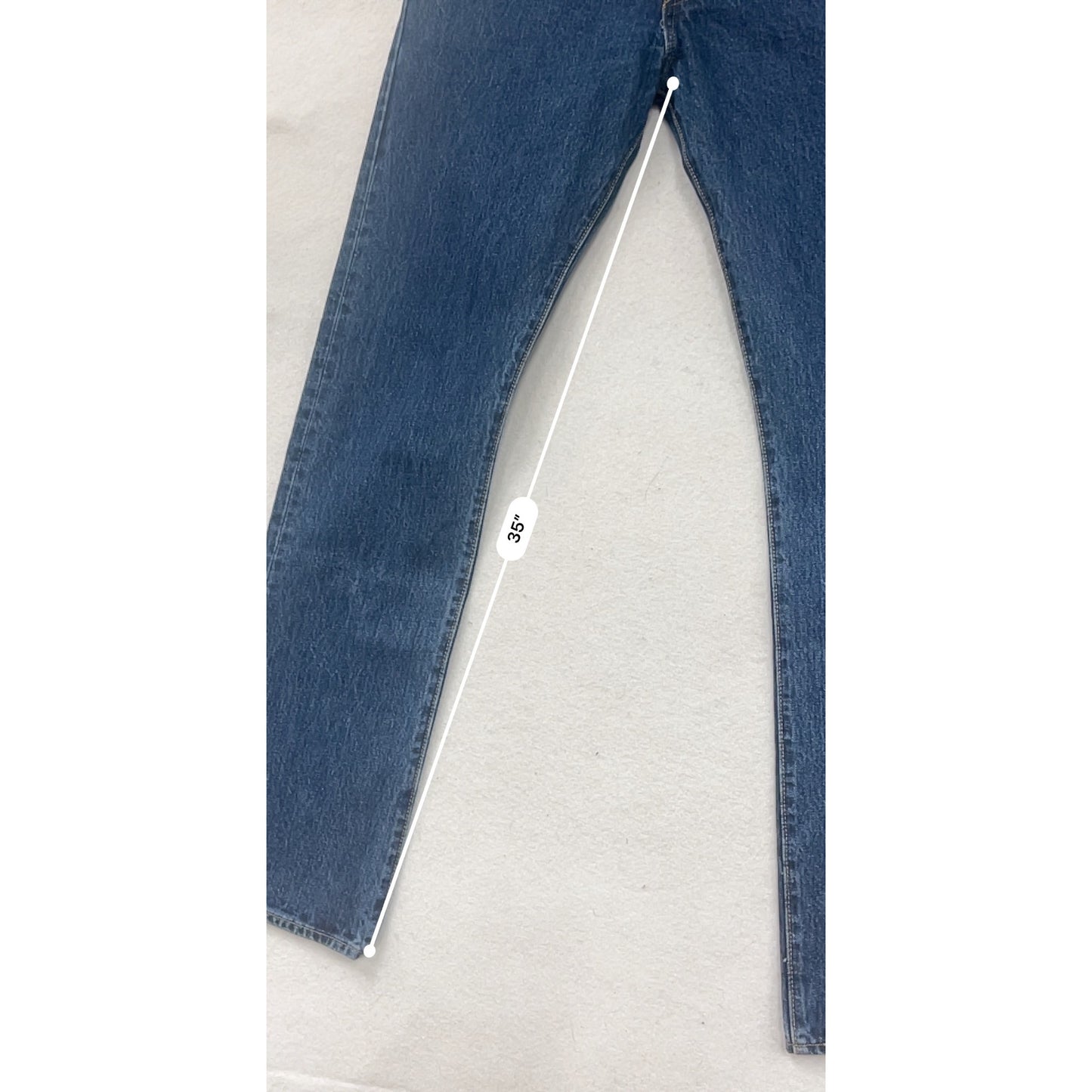 Levis 501 Straight Leg Button-Fly Jeans 37x35 Blue Denim #8433