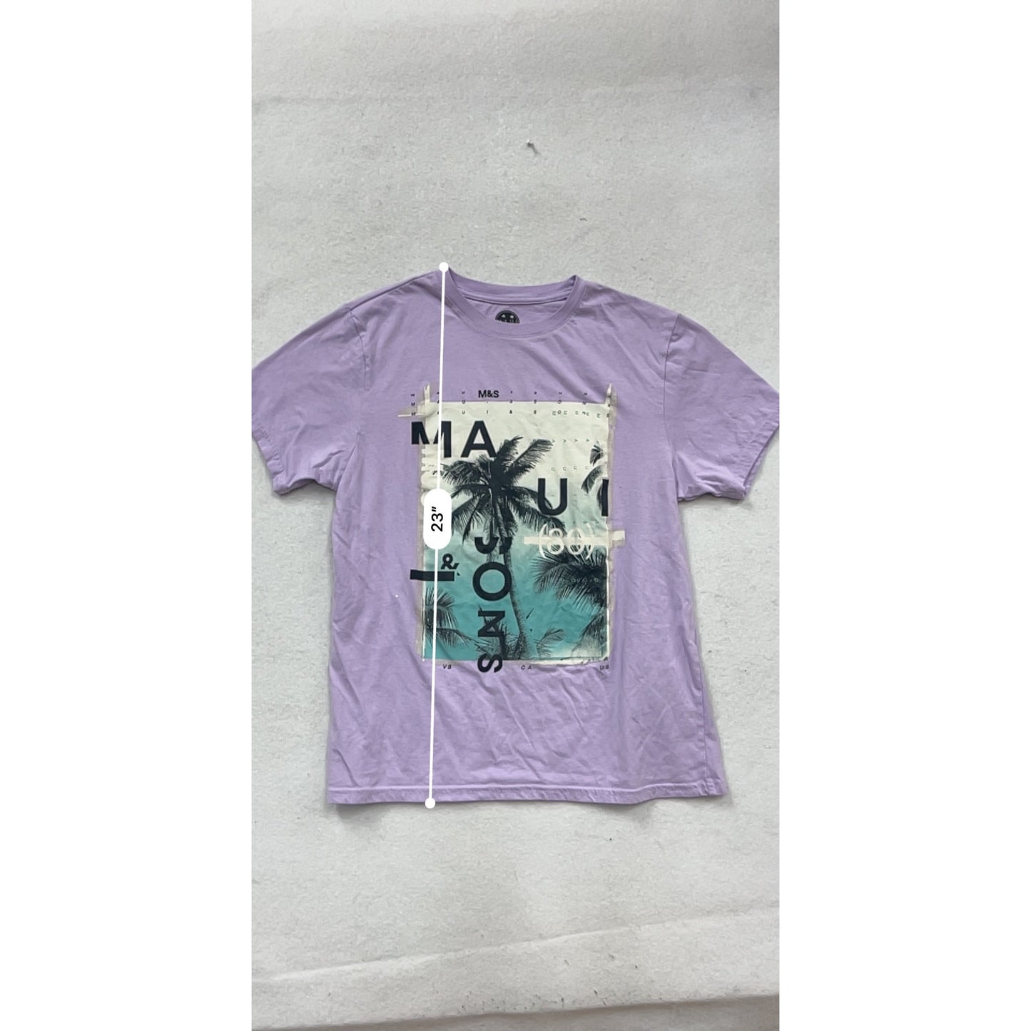 Maui & Sons Lavender Graphic T-Shirt Large #217A