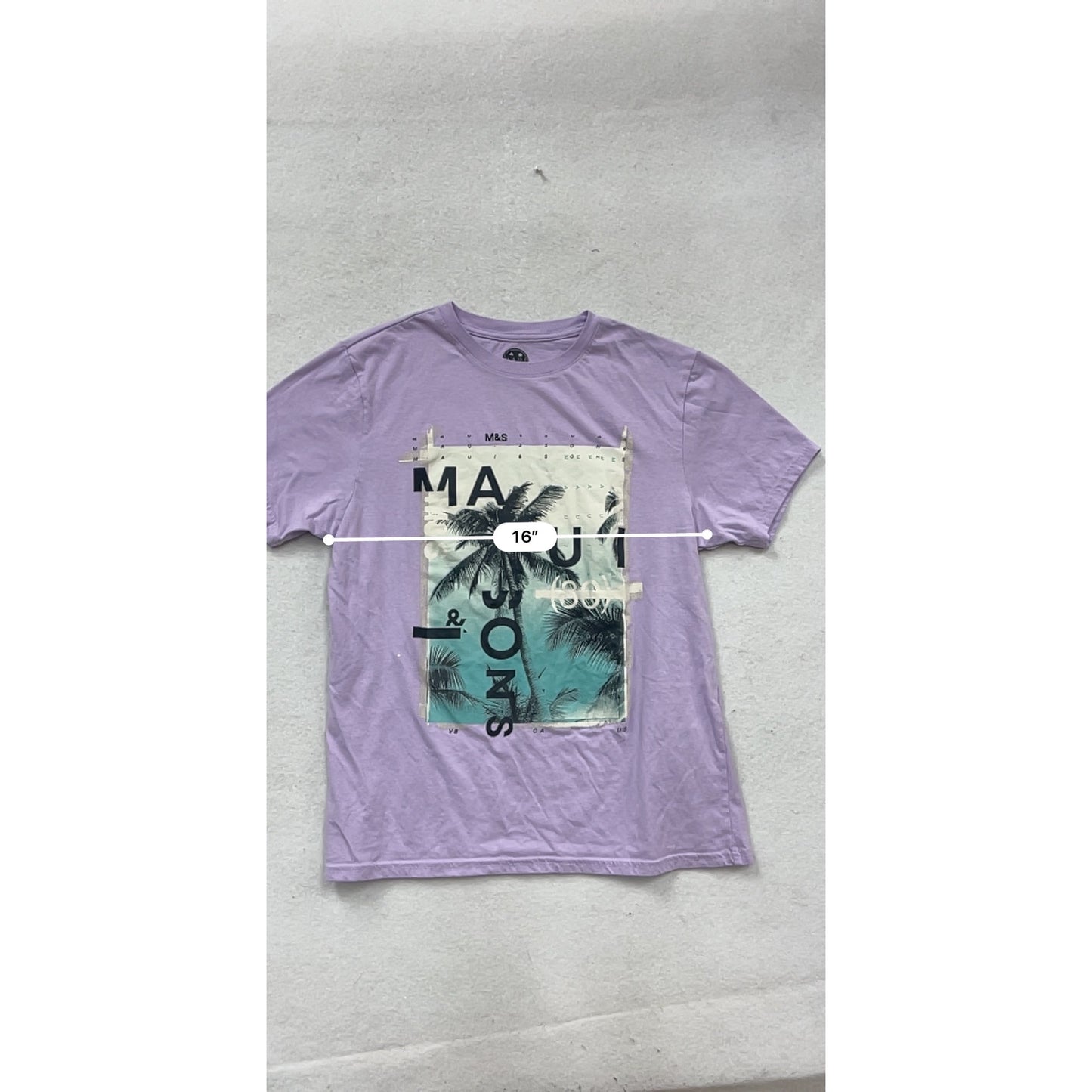 Maui & Sons Lavender Graphic T-Shirt Large #217A