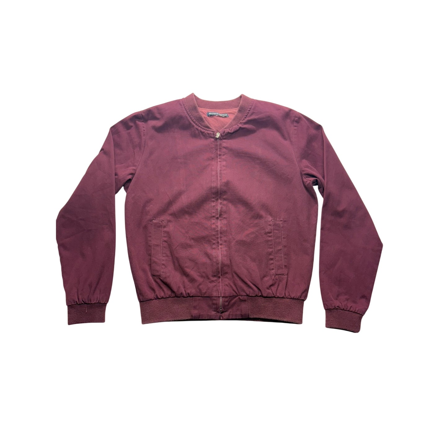 Brandy Melville Small Maroon Cotton Bomber Jacket #7719