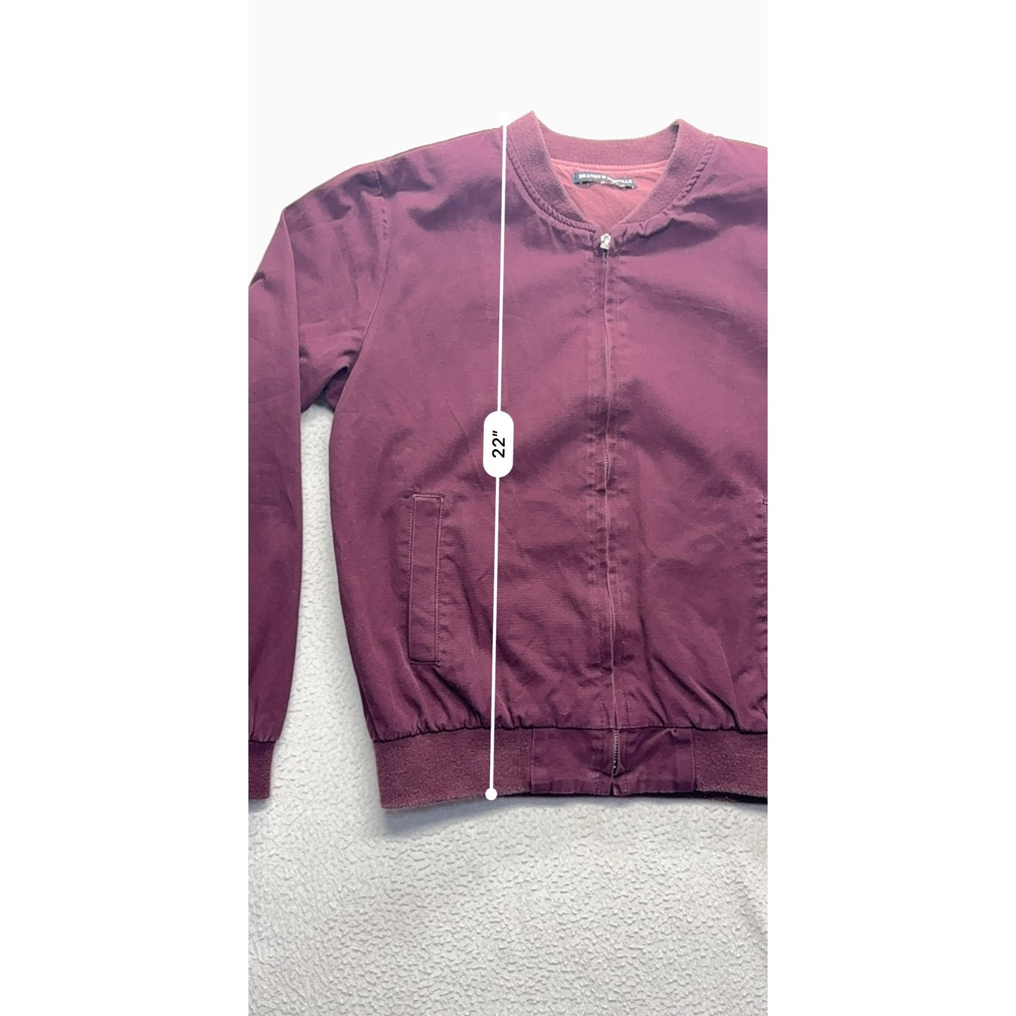 Brandy Melville Small Maroon Cotton Bomber Jacket #7719