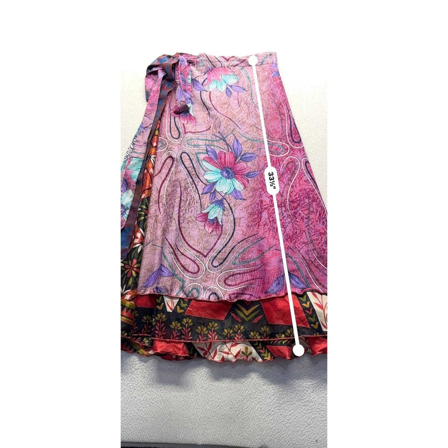 Darn Good Yarn Wrap Skirt One Size Silk & Viscose Floral & Geometric #305B