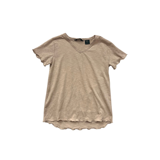 Beige V-Neck Short-Sleeve T-Shirt By Stillwater Supply Co. L #8715