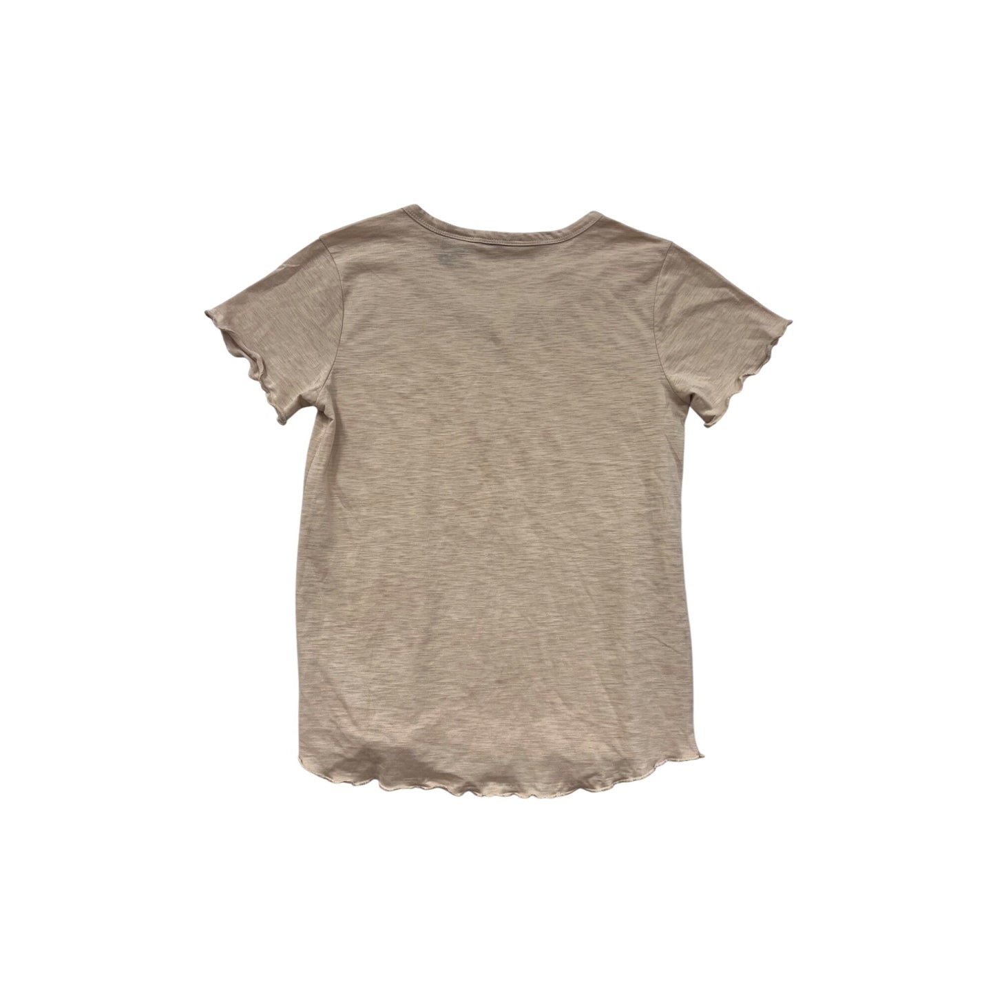 Beige V-Neck Short-Sleeve T-Shirt By Stillwater Supply Co. L #8715
