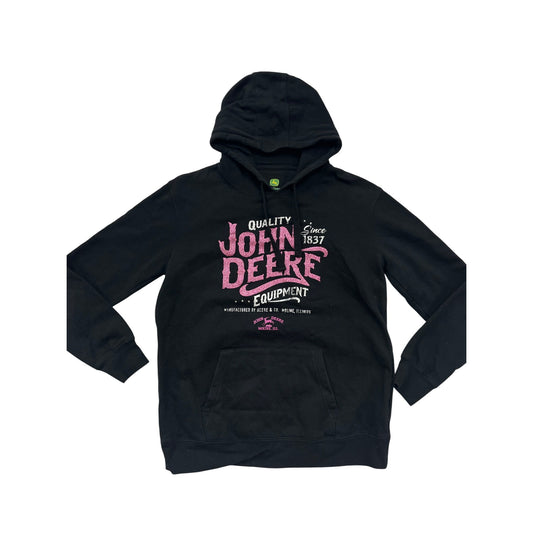 John Deere Womens Medium Black Hoodie #6241