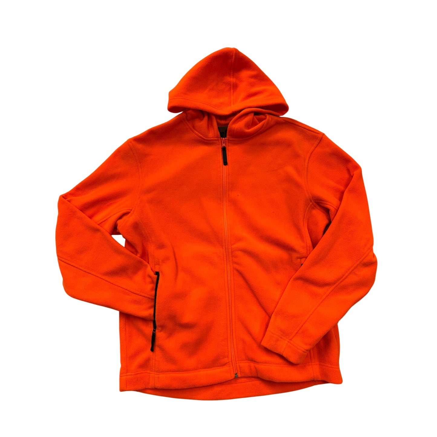 Deer Camp Mens Orange Fleece Zip-Up Hoodie Jacket #6364