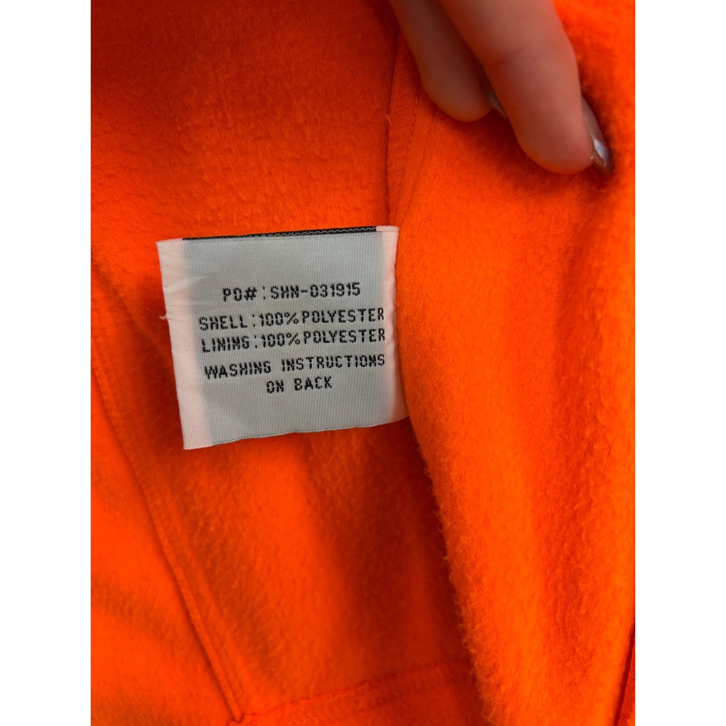 Deer Camp Mens Orange Fleece Zip-Up Hoodie Jacket #6364